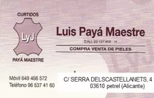 LUIS PAYA - COMPRA VENTA DE PIELES